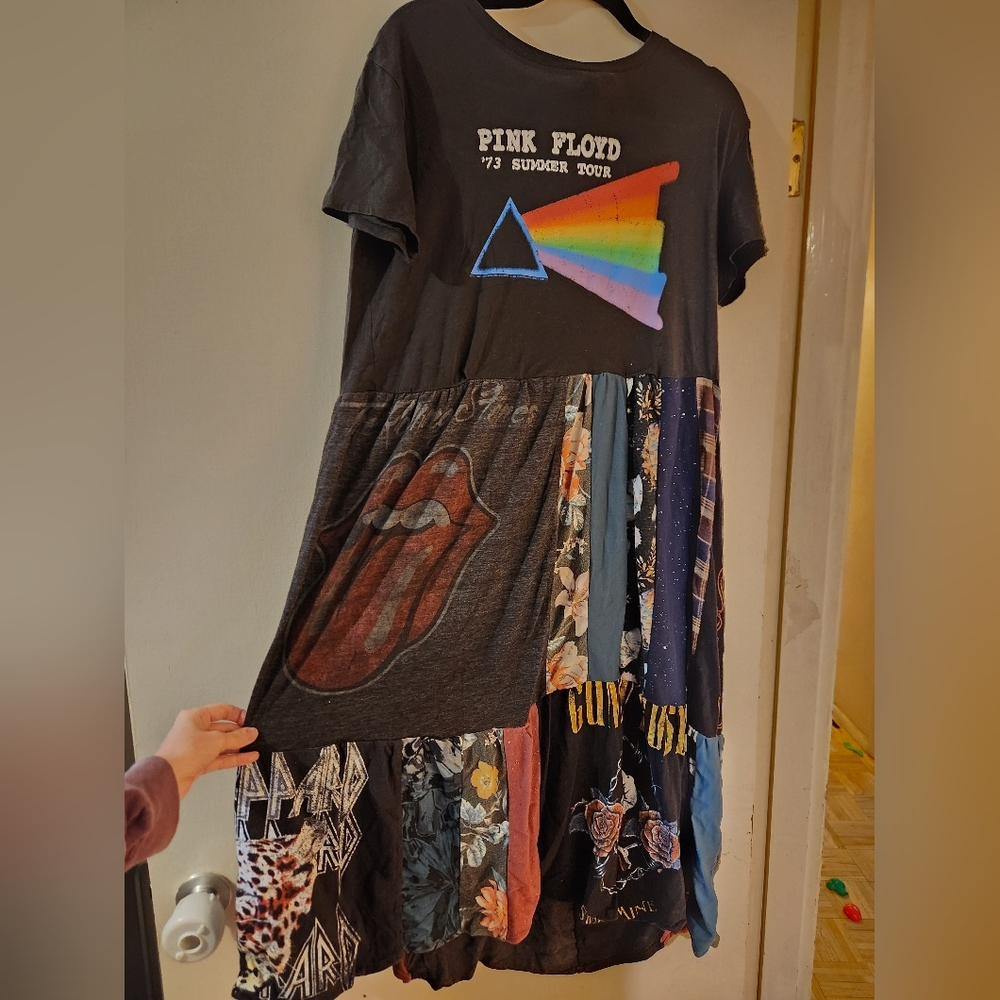Pink Floyd Graphic Patchwork Dress